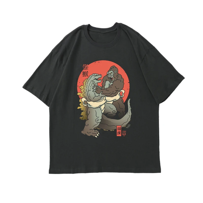 

Japanese monster Printing Tshirts Mens Short Sleeve Oversized Man T Shirts Anime Pattern Hip Hop T Shirt Funny Casual T-Shirts