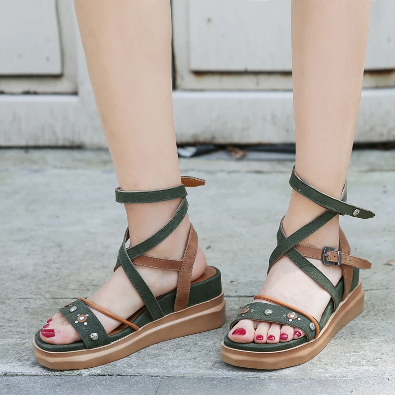 

Fashion Straps Women Sandals Thick Sole Platform Shoes Woman Gladiator Sandal Summer Beach Shoes Wedges Sandalias Mujer Creepers
