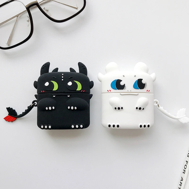 

For AirPods 2 airpod cute Cartoon dinosaur Funny banana/Avocado Pattern Protection Silicone Headphone Case for Air Pods Case