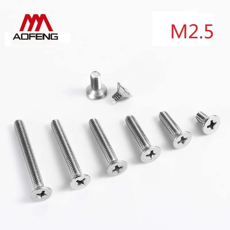 2.5mm Cross Recessed Countersunk Head Screw M2.5X4 5 8 10 12 16 20 25 30mm Set Screws | Обустройство дома