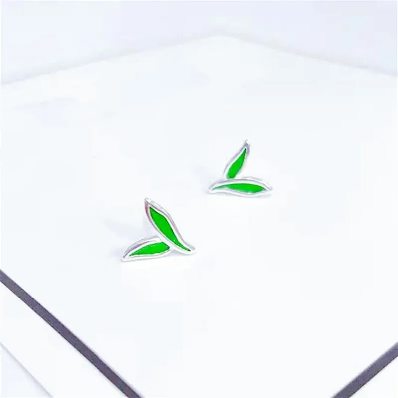 Новые модные ювелирные изделия простой лист креативное серебро 925 пробы не