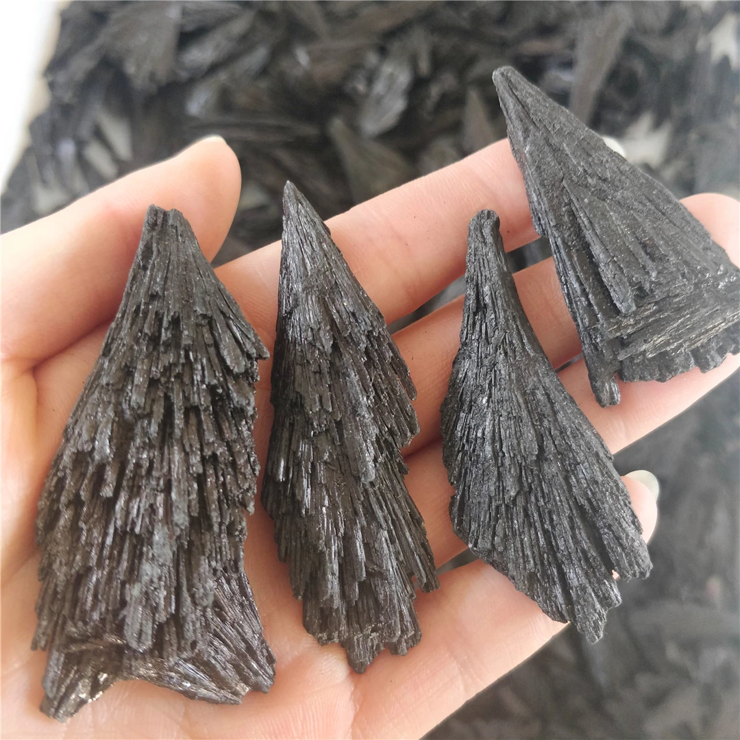 

Natural Feather Shape Black Tourmaline Rock Stones And Minerals Collection Original Raw Healing Energy Crystal Specimens In Bulk