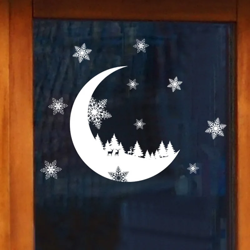 

Snow month electrostatic Wall Sticker Window Glass Christmas DIY Stickers Home Decal Christmas Decoration New Year wallpaper