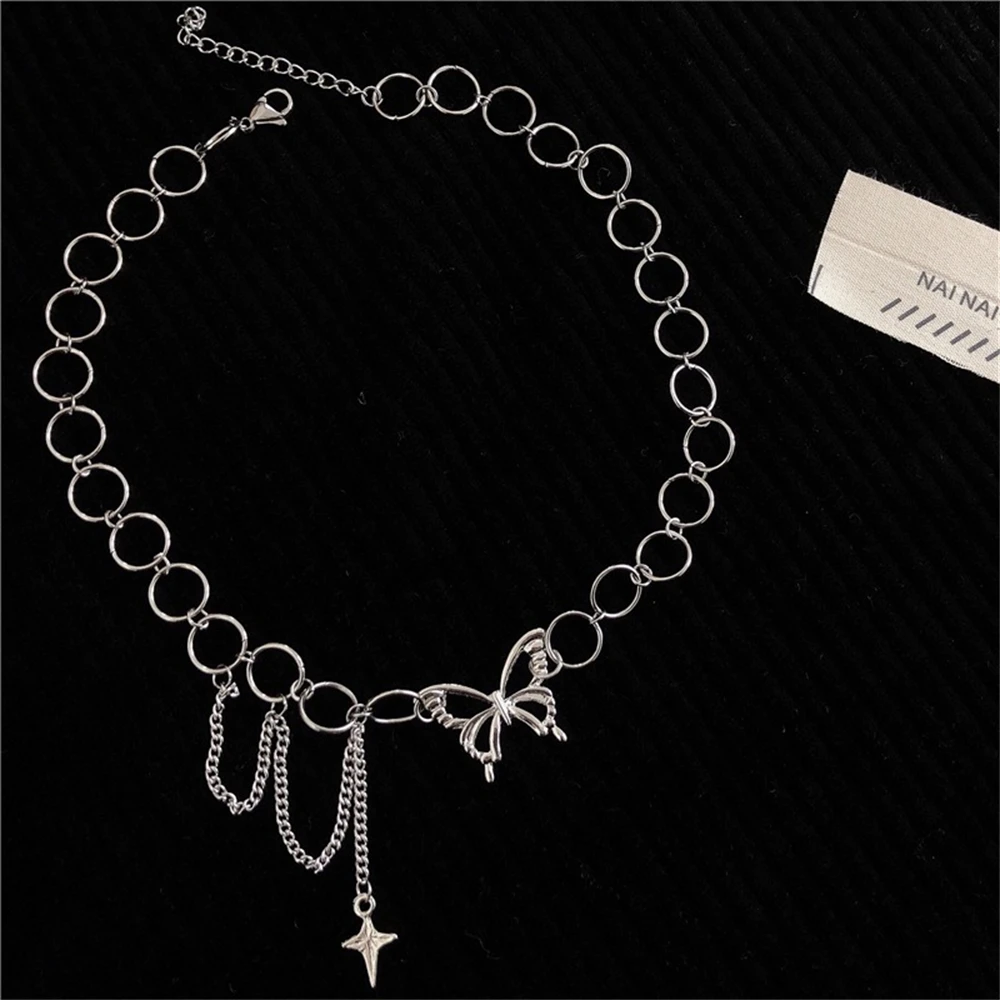 

Ethnic Butterfly Hollow Out Christmas Clavicle Chain Choker Necklace For Women Fashion Necklaces Trendy Elegant Chunky Jewelry