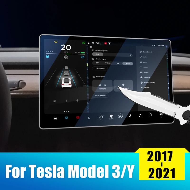 

Tempered Glass Car Center Control Navigation Screen Protector Film Stickers For Tesla Model 3 Y 2017- 2021 Model3 M3 Accessories