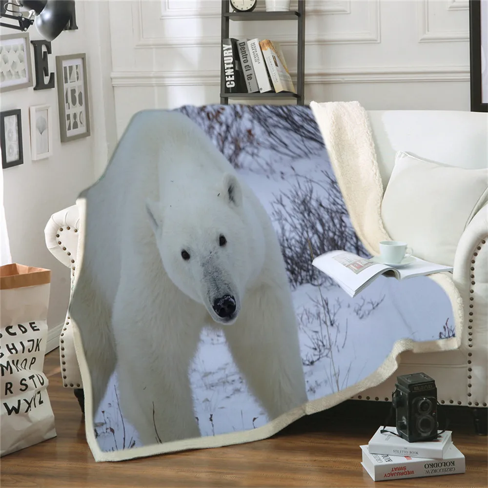 

Bear Nap Flannel Blankets Super Soft Cozy Throw Blanket Warm Bedspread Travel Sofa Cover