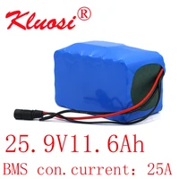 kluosi 25 2v 24v 11 6ah 12ah 7s4p 29 4v lithium battery pack with 25a bms for electric moped ebike scooters bicycle wheelchair
