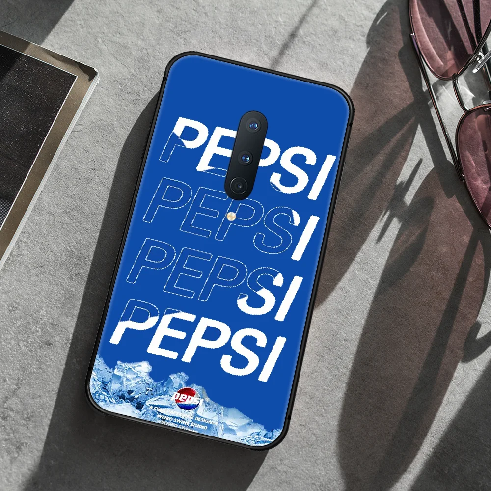 

Blue Coke beverage brand Phone Case Cover Hull For 1+ Oneplus 5T 6 6T 7 7Pro 7T 8 8Pro 8T black Back Tpu Funda Pretty Etui