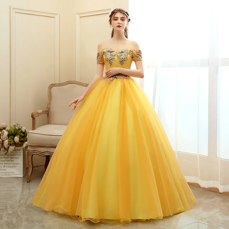 Quinceanera Dresses 2021 New Luxury Gold Ball Gown Party Prom Vintage Robe De Bal Formal Sweet Vestido Quincenera | Свадьбы и