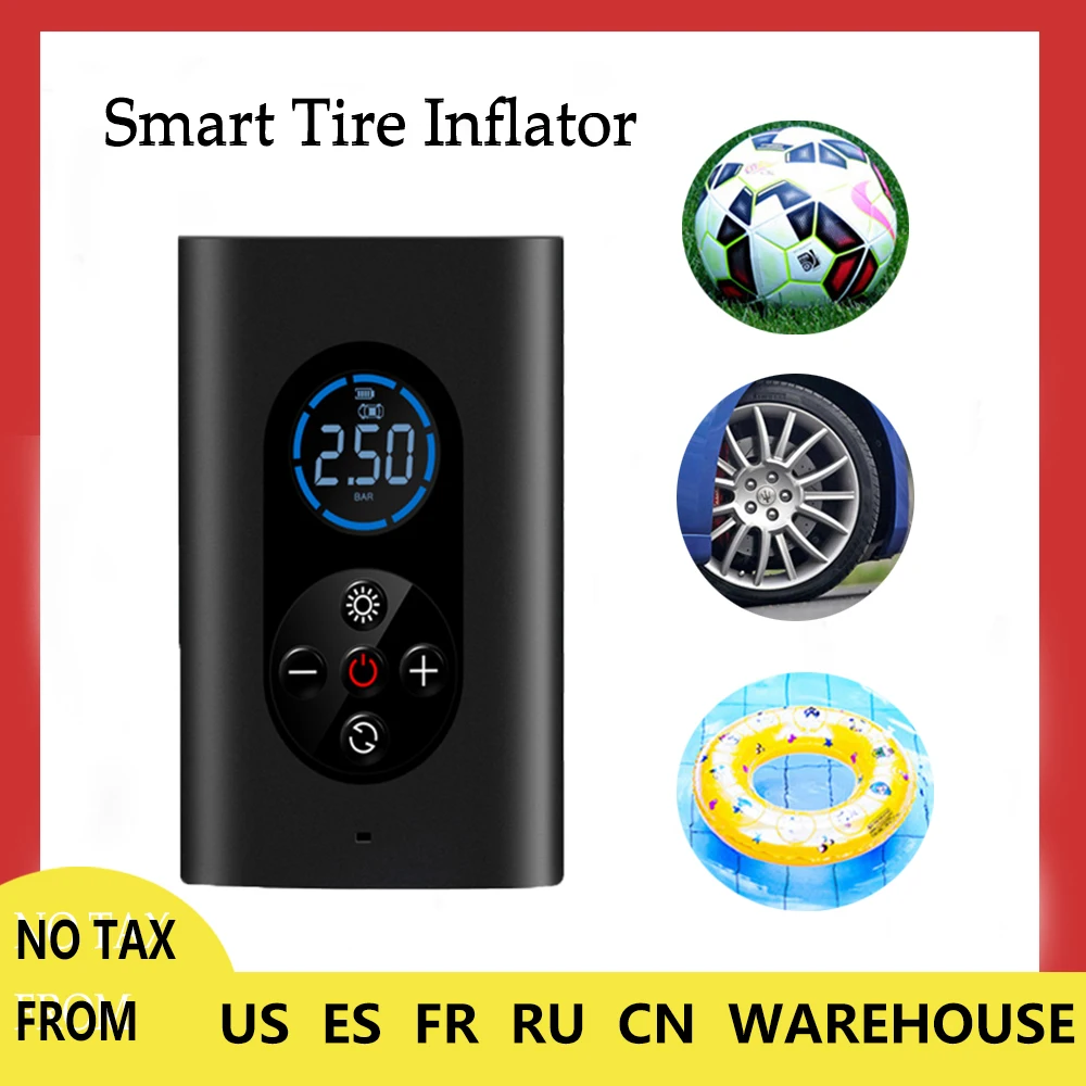 

150PSI Car Air Pump Cordless Portable Vehicle Tire Inflator Smart Wireless Air Pump Bicycle Tire Electric Air Pump Bike Inflator