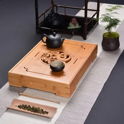 Домашний чайный набор деревянный поднос для хранения бамбуковый чая китайский