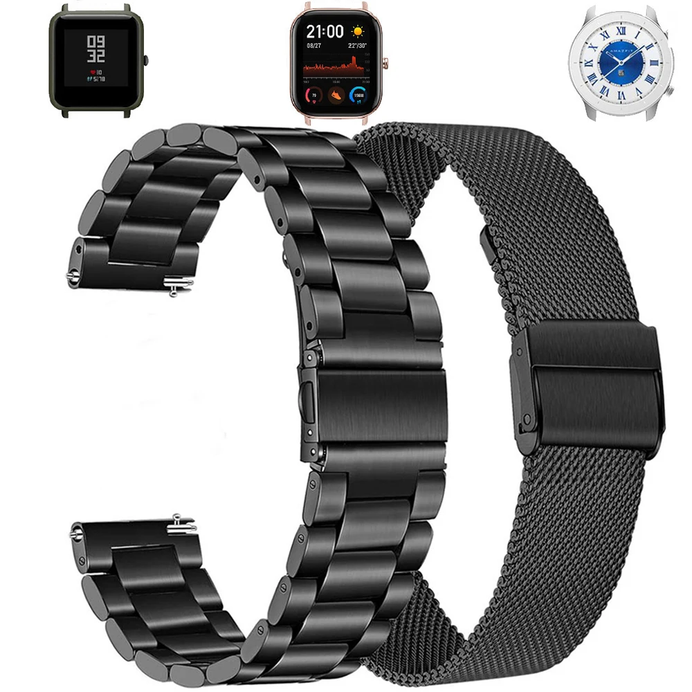 

Milanese Stainless Steel Strap For Xiaomi Huami Amazfit Bip S U Lite GTS 2 Mini GTR 47MM 42MM Bracelet Band 20mm 22mm Watchband