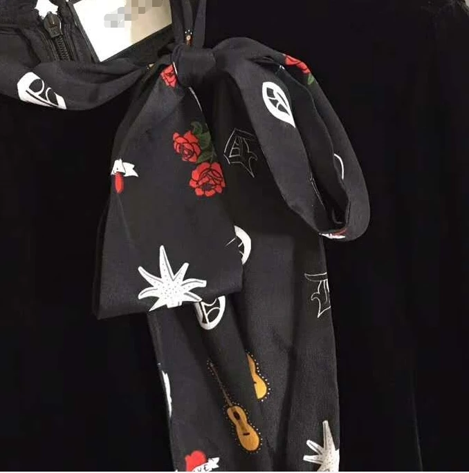 Женский шарф с принтом роз Luna2020 Элегантная Шелковая Рубашка со светодиодной