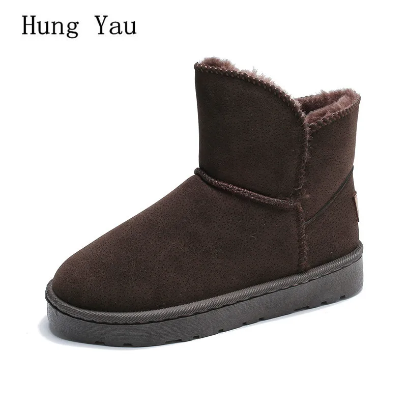 

Women Snow Boots Ankle Martin Winter Warm Female Casual Shoes Short Plush Flat Fashion Round Toe Slip On Platform Comfortable