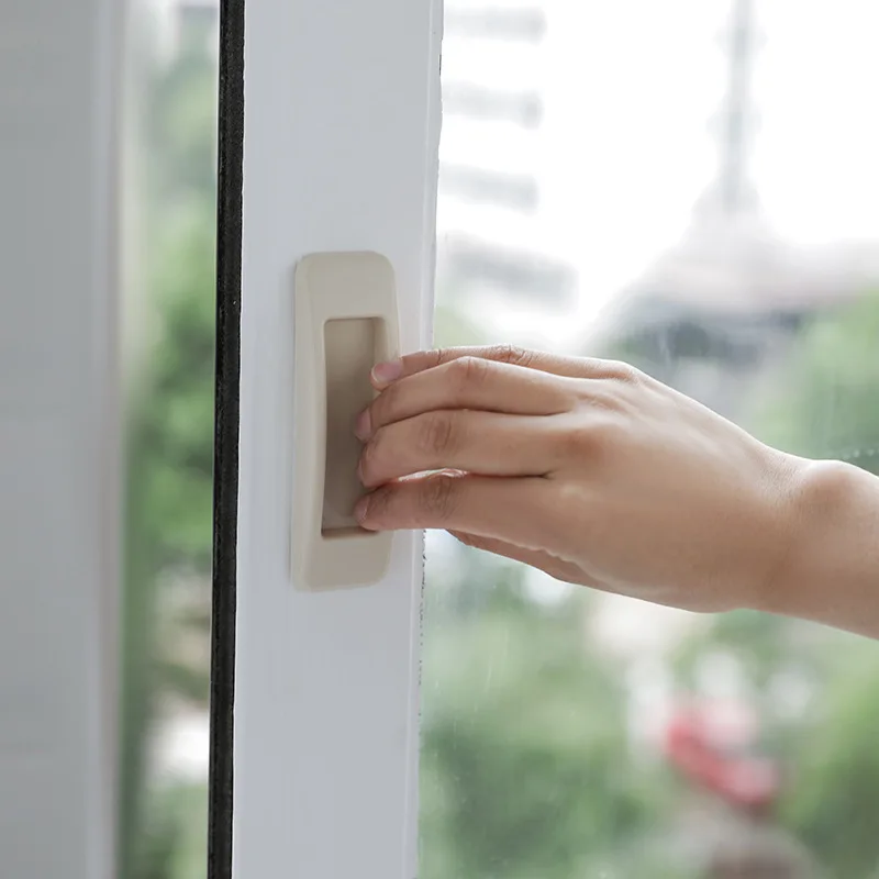 

2Pcs Cabinet Handles Punch-free Self-adhesive Pulls For Cabinet Sliding Door Window Drawer Knobs Plastic Furniture Handle