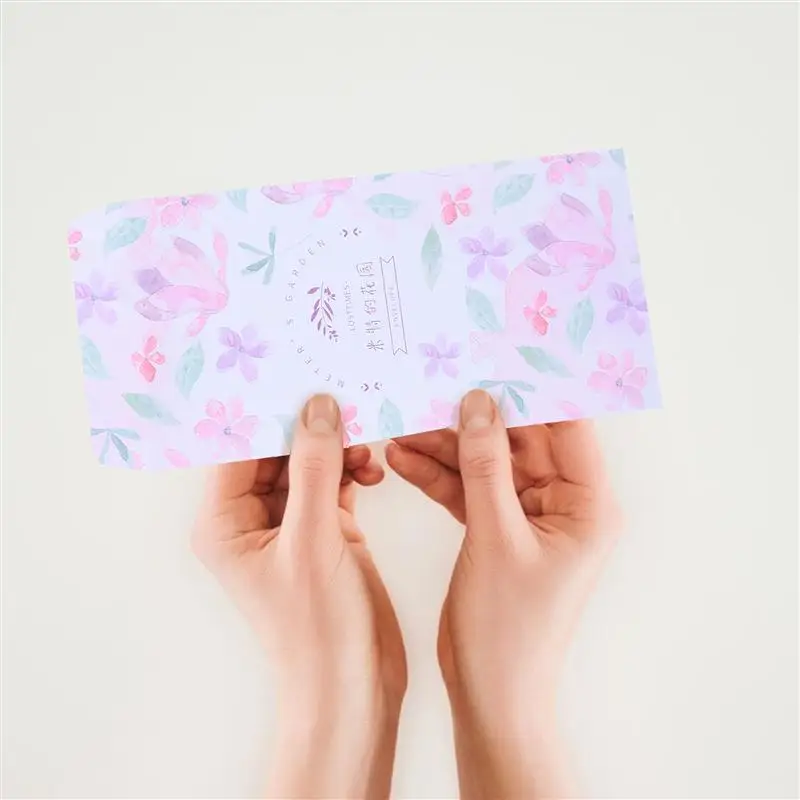 

4 Sets Beautiful Floral Letter Paper Cartoon Writing Paper with Envelope Kit