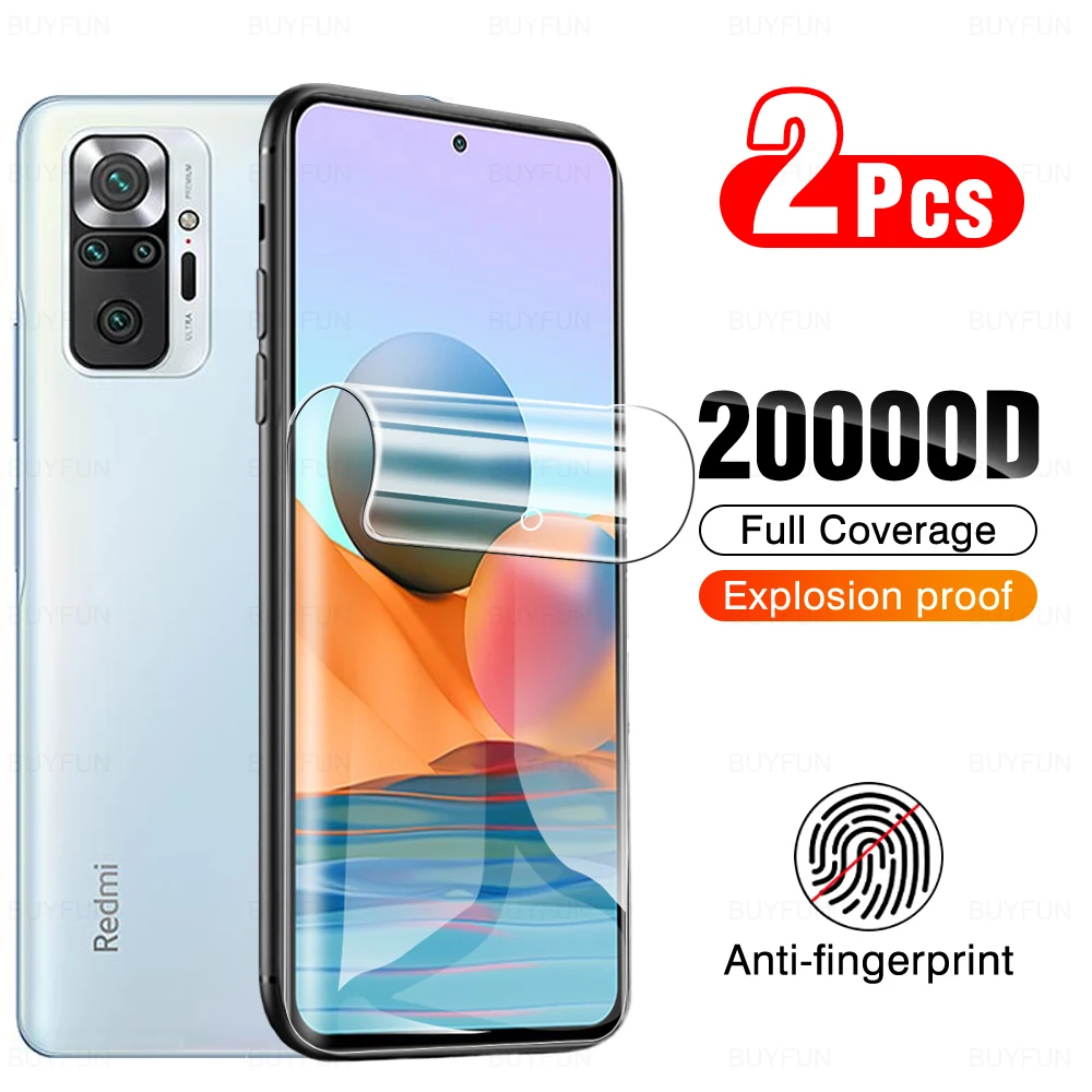

2 шт., Гидрогелевая Защитная пленка для экрана Xiaomi Redmi Note 10Pro 10 Pro Max 10 4G 5G 10S 10T Pro, защитная пленка 6,67 дюйма M2101K6G HD