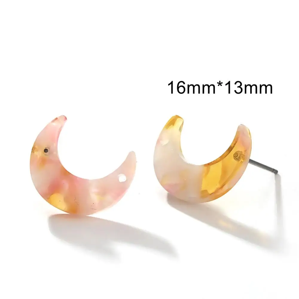 Серьги в форме звезды Луны геометрические с цветным леопардовым принтом