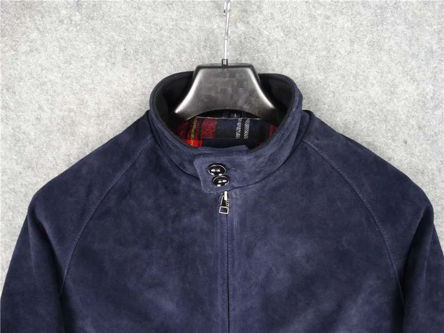 Куртка мужская короткая из натуральной замши верхняя одежда воловьей кожи