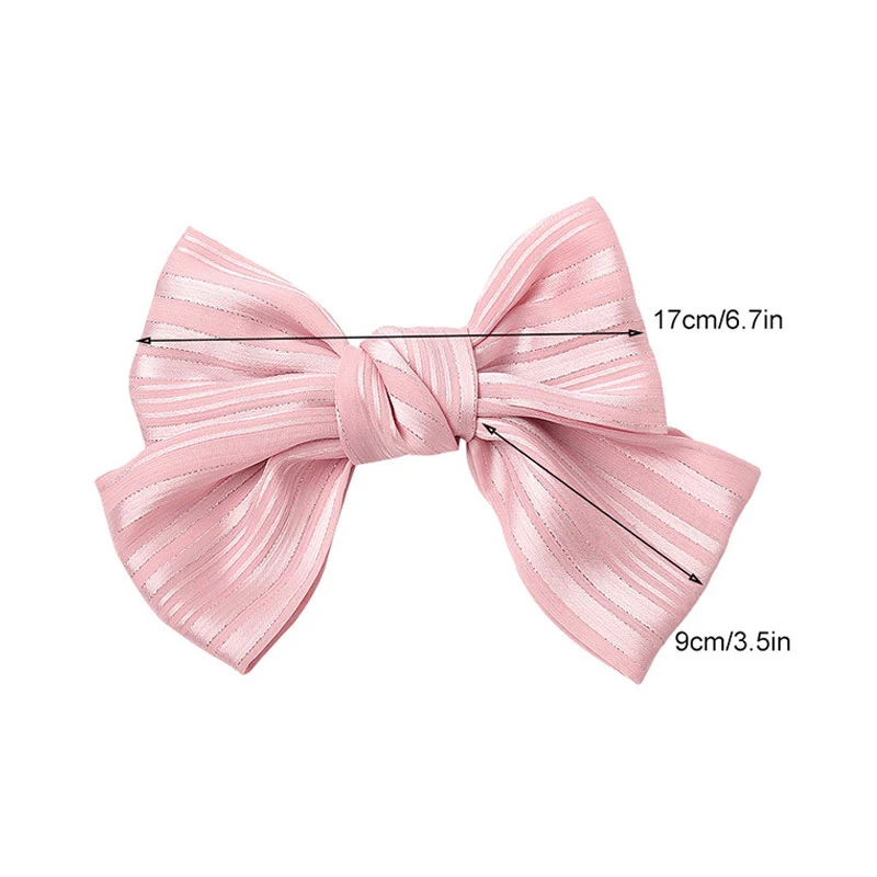 

2 Layers Satin Hair Clip Big Large Bow Solid Color Spring Clip Oversized Butterfly Ponytail Hair Accessories Bow Barrettes