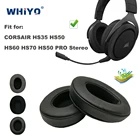 Сменные амбушюры для наушников CORSAIR HS 35, 50, 60, 70, PRO, кожаные, с бархатной подкладкой