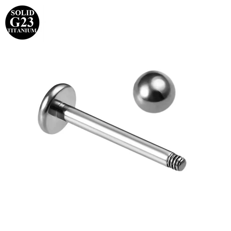 

G23 Titanium Balls Nose Piercing Stud Labret Lip Ring 16G Helix Labret Piercing Jewelry Ear Tragus Tongue Studs Body Accessories