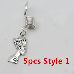 5pcs Style 1 5 шт./упак. Серебряный спиральный провод в оболочке разных 5 видов стилей браслеты с подвесками, подвязанные лентой, с объемной волной, дредлоки, для увеличения объема, бусины зажимы манжеты аксессуар - Цвет: 5pcs Style 1