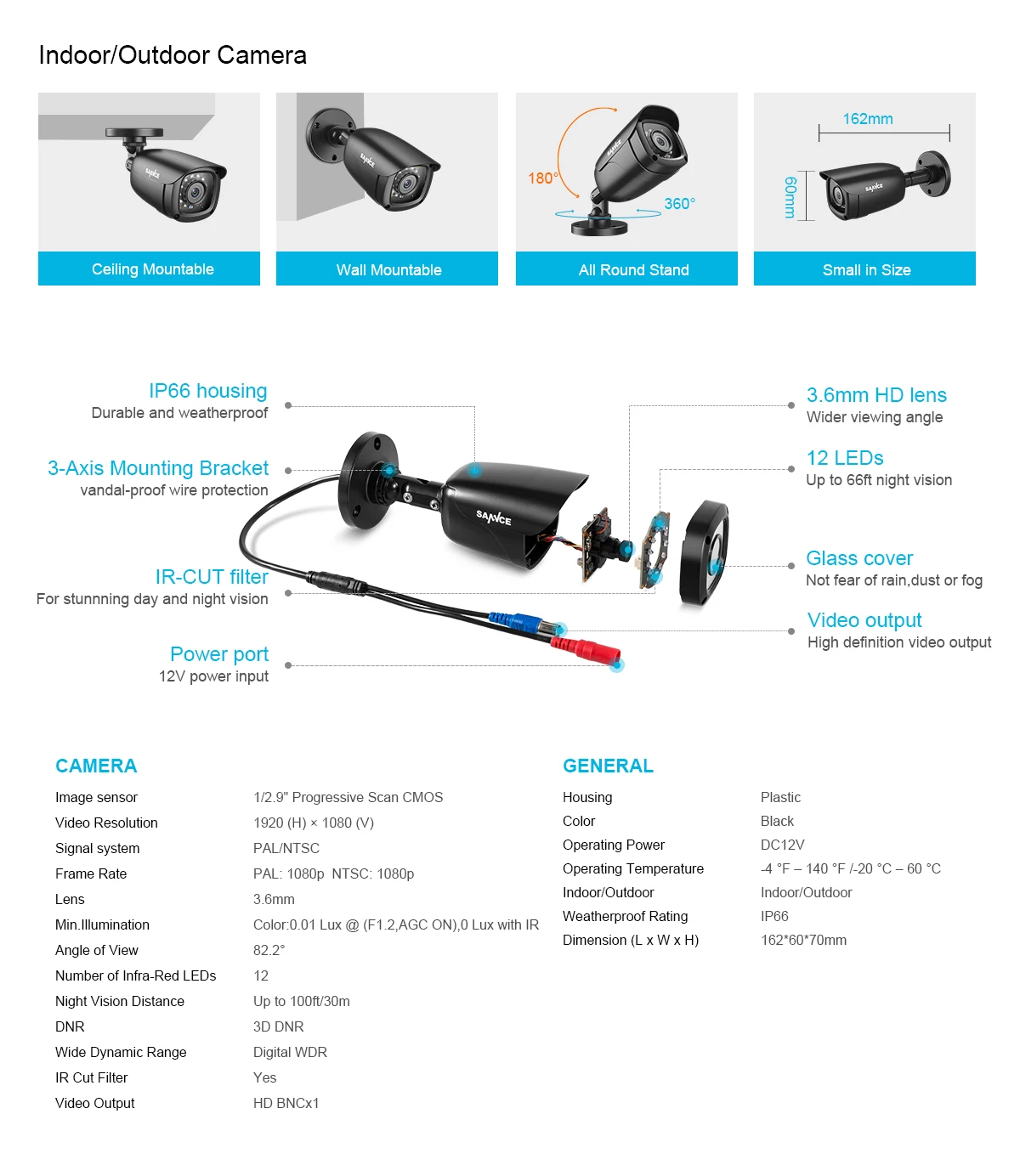 SANNCE 8CH 1080P 2.0MP HD CCTV система видео рекордер 8 шт 1080P CCTV камера безопасности Водонепроницаемый ночного видения комплекты наблюдения