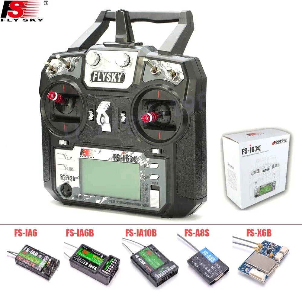 FLYSKY FS-i6X FS i6X 2.4GHz 10CH  AFHDS 2A RC Transmitter With X6B iA6B iA10B  iA6  A8S Receiver for RC FPV Racing Drone Airplan