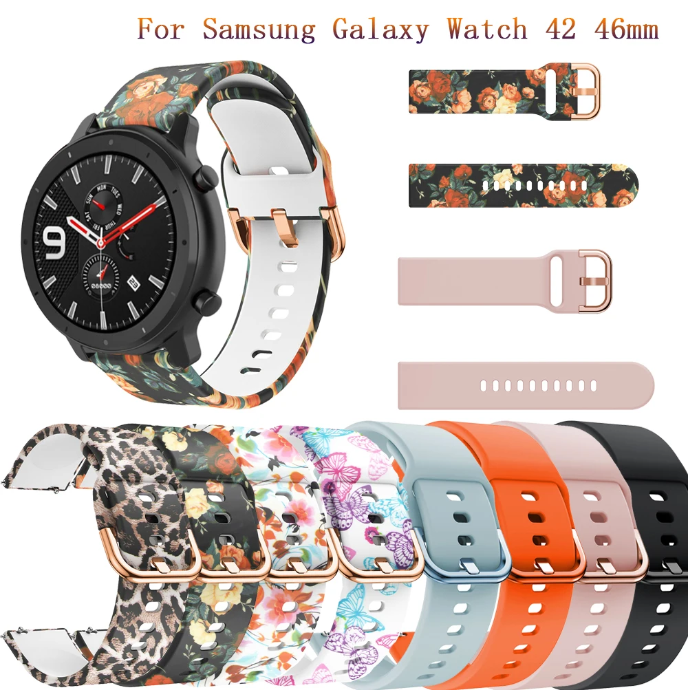 Ремешок 20 мм для наручных часов samsung galaxy watch active 2 44 40 мягкий силиконовый браслет 3 45