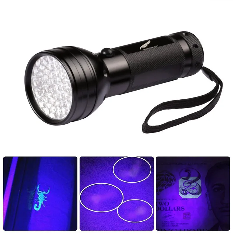 

51LED aluminum alloy UV flashlight scorpion flashlight fluorescent agent