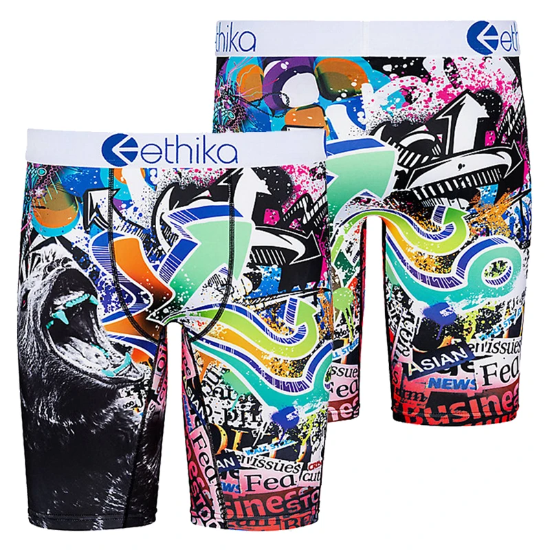 

zhcth Ethika 2020 Hot Colorful Ethika Underpants Breathable Male Short Pants Spandex Animal Cartoon Boxers Mens Underwear