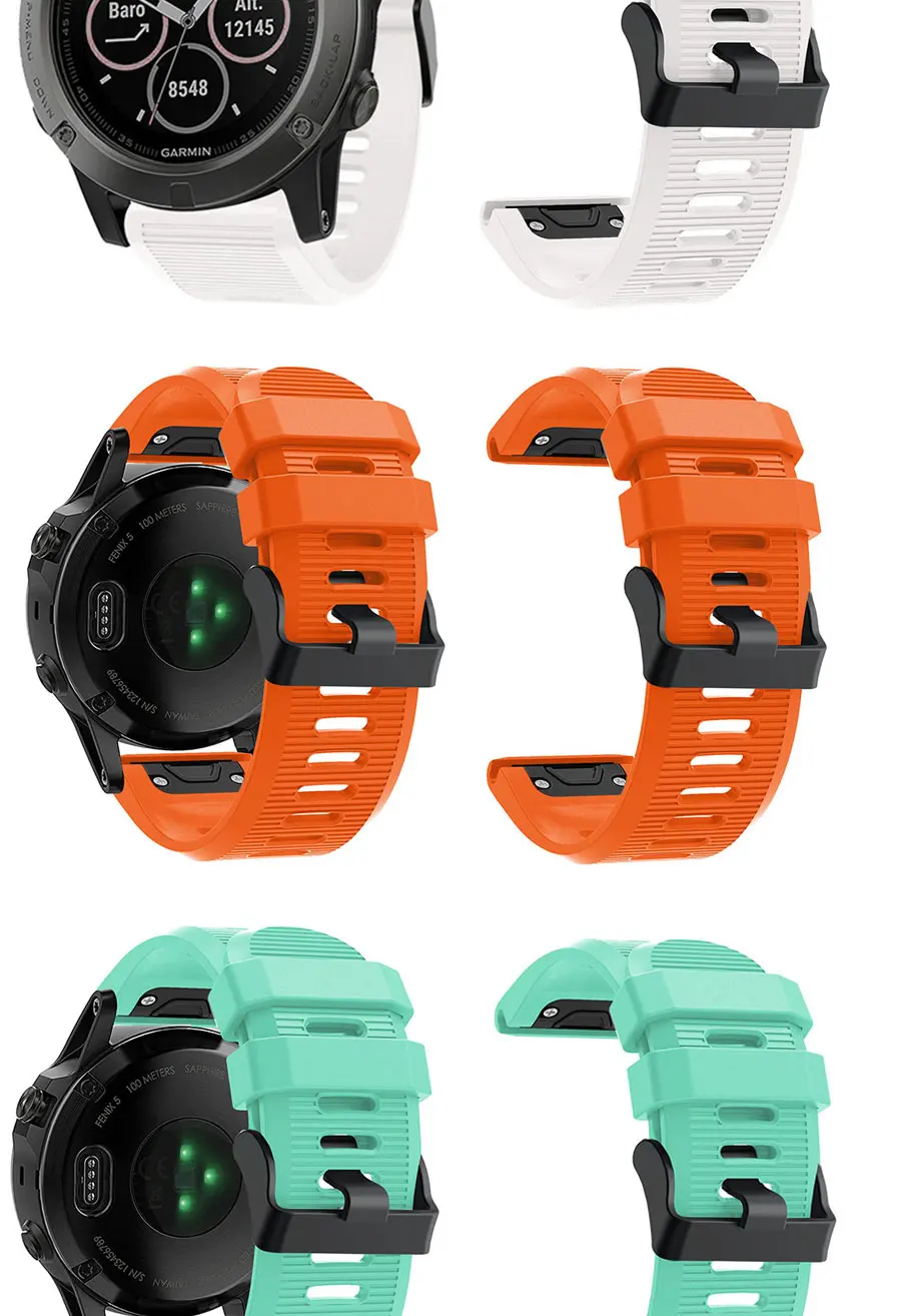 Силиконовый 26 мм быстросъемный ремешок для наручных часов Garmin Fenix 3 HR 5X 5X 6X Pro Easyfit силиконовый ремешок