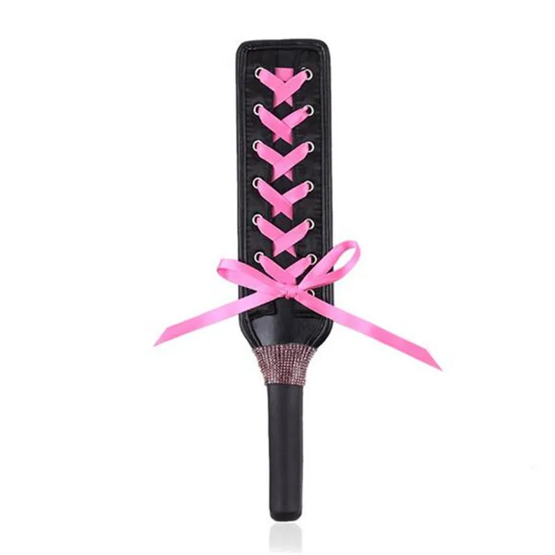 Взрослые игры розовый бант кожа флирт шлепки БДСМ кнут игрушки эротические