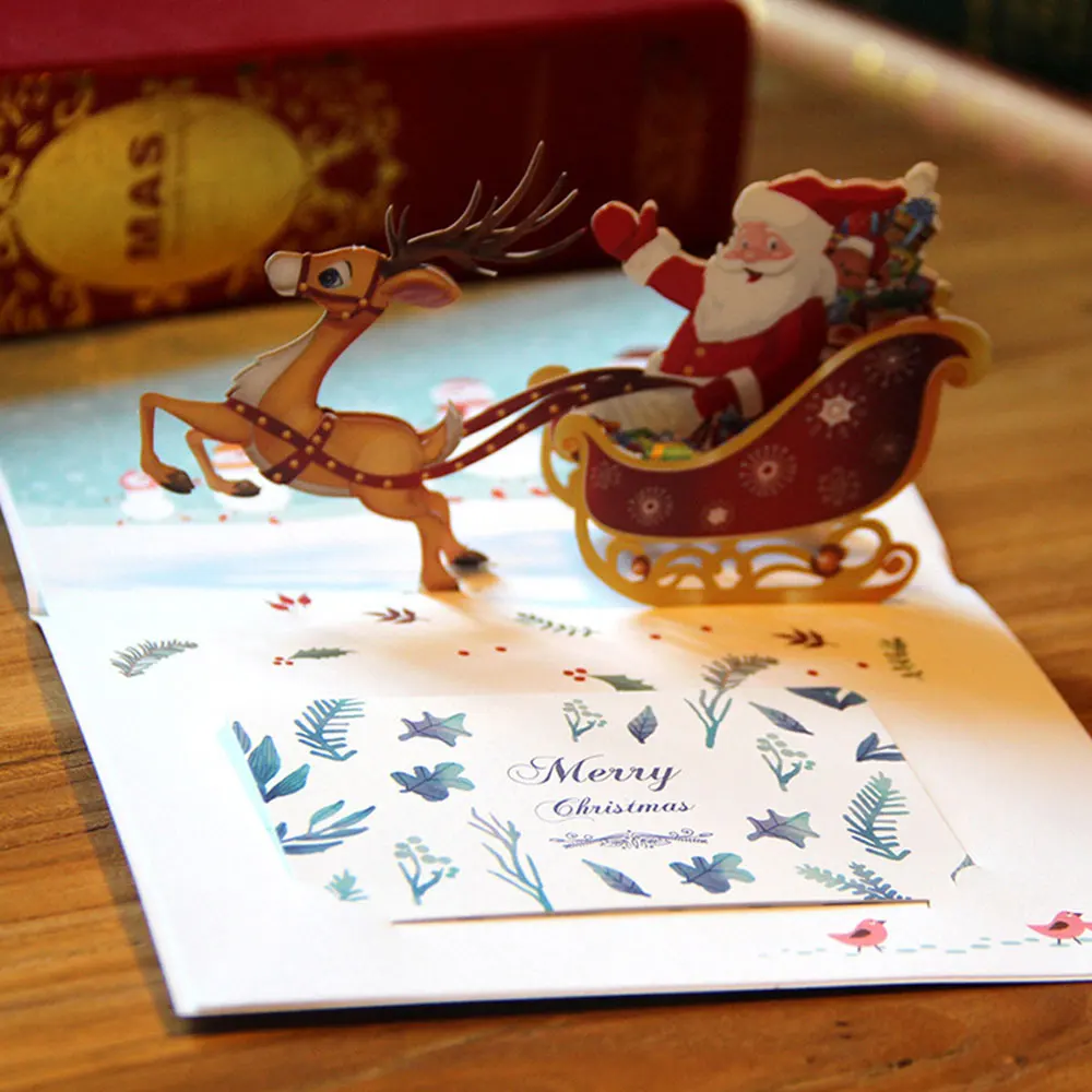 Новый олень карета карты событие рождественские подарки Олень автомобиль