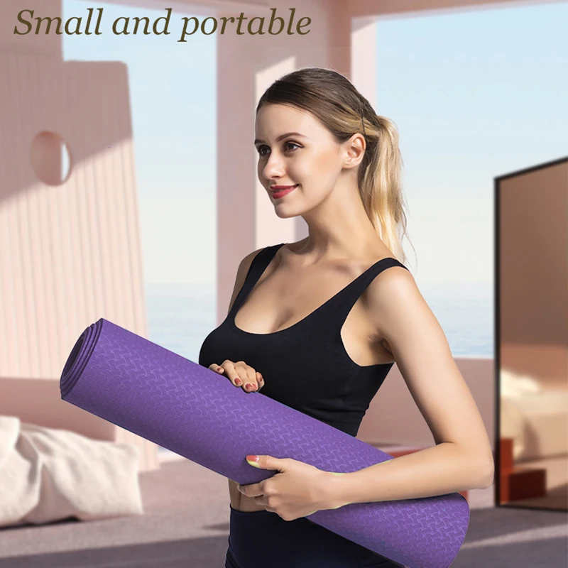 Коврик для фитнеса двусторонний плотный нескользящий 183 х61 см | Спорт и