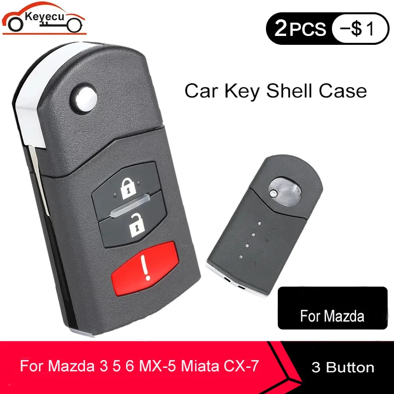 KEYECU Замена складной оболочки дистанционный ключ чехол Брелок 2 + 1 / 3 кнопки