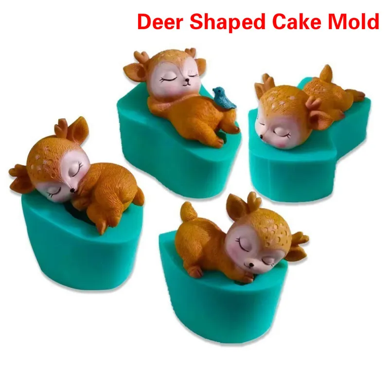 3d спящий олень силиконовая форма для мыла Сделай Сам гипсовая Смола Форма