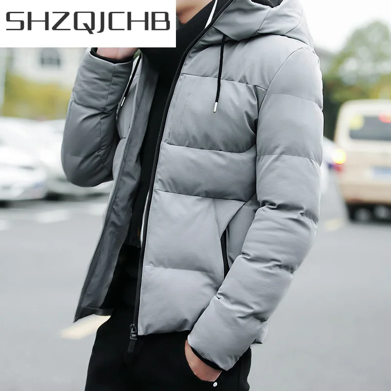 

Мужская зимняя куртка SHZQ 2021, парки, толстое пальто из хлопка, Мужская одежда, теплая шапка с капюшоном, куртки, повседневные топы, парка, мужс...