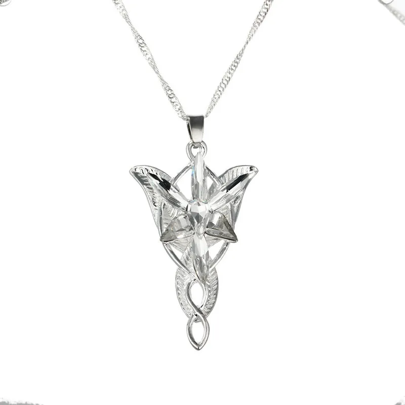 Ожерелье Arwen Evenstar принцесса эльфов Модный кристалл серебряный цвет кулон с