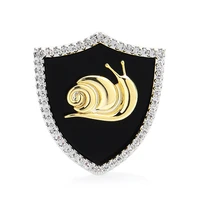 wulibaby czech rhinestone snail badge collar pins for women men 2 color lovely insects office casual brooch pins gifts