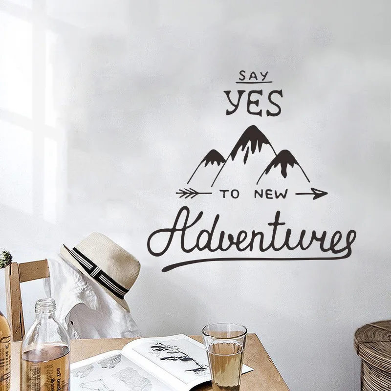 Sz1009 мотивационные цитаты с надписью Yes to New Adventure настенный стикер для поездок