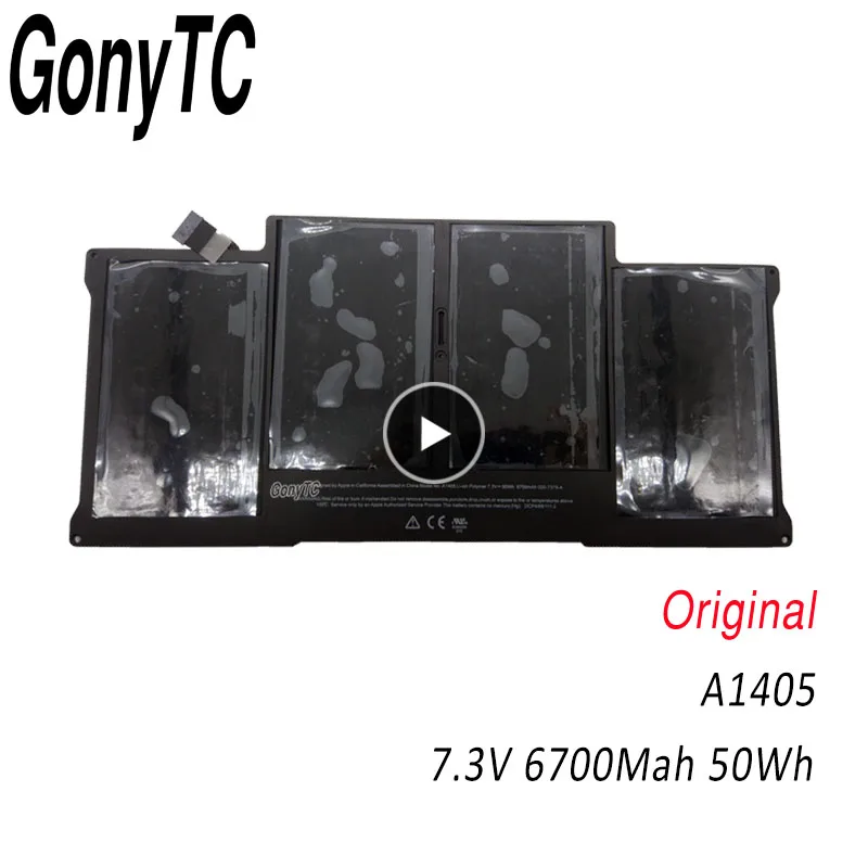 GONYTC A1405 батарея для MacBook Air 13 &quotМодель A1369 Mid 2011 A1466 020-7379-A MC965 MC966 MD231 MD232 2012 год |