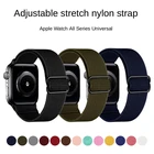 Ремешок резиновый для Apple watch band 44 мм 40 мм 38 мм 42 мм, регулируемый эластичный нейлоновый соло-браслет для iWatch series 3 4 5 6 se