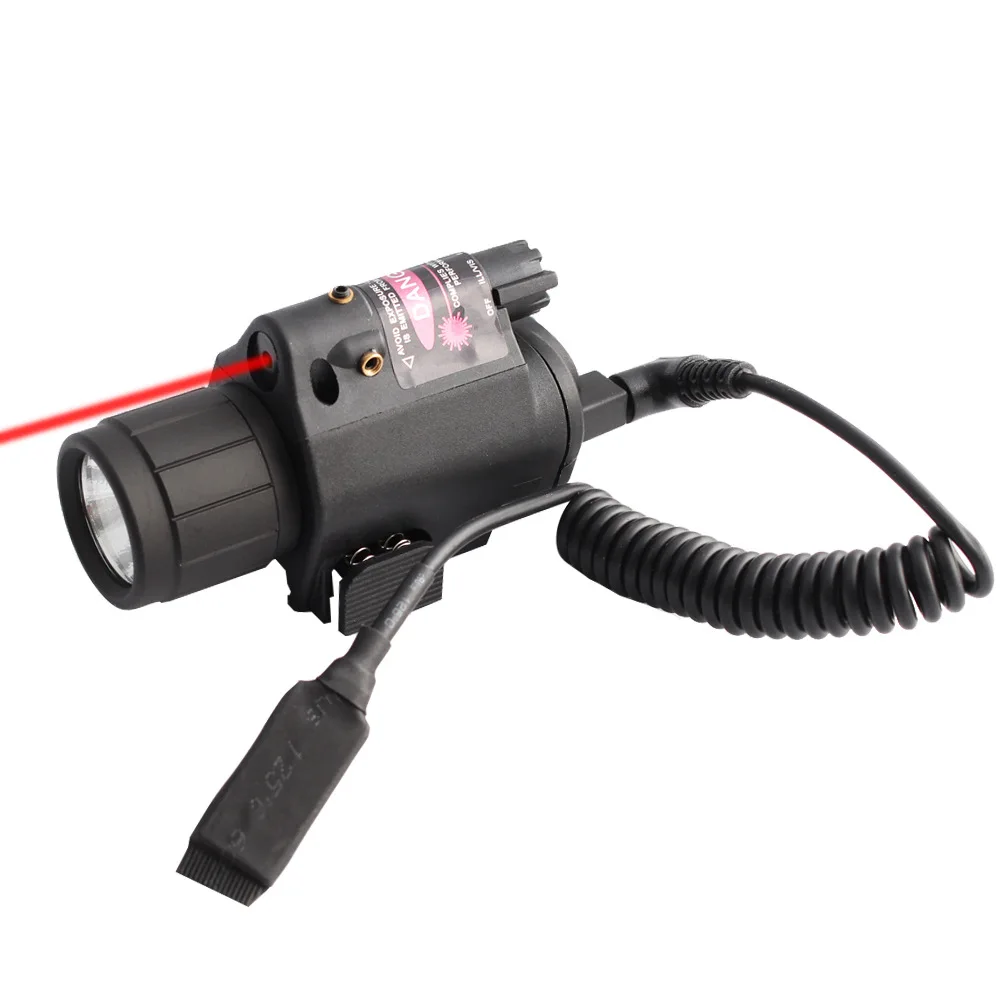 

Tactical LED Flashlight Red Green Dot Pointer with 20mm Picatinny Rail Mount Hunting Airsoft Glock 17 19 Gun Light