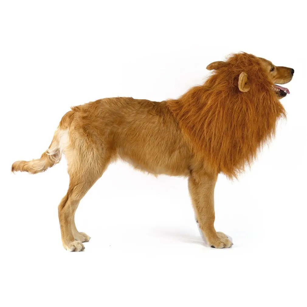

Fancy Dress Up Pet Costume Cat Halloween Clothes Dogs Lion Mane Wig With Ears Festival Dress Up