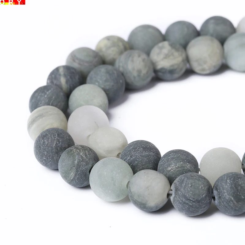 

Natural Stone Matte Green Moss Grass Agates Round Loose Beads 15'' Strand 6 8 10 12 MM For Jewelry Making DIY Bracelet Wholesale