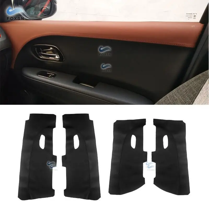 

For Honda XRV Vezel H-RV Car Front / Rear Door Handle Panel Microfiber Leather Cover Protective Trim with Mount Fittings
