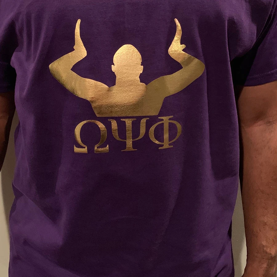 

Purple Omega Psi Phi T-shirt Fashion Printed Casual Short-sleeved T-shirt
