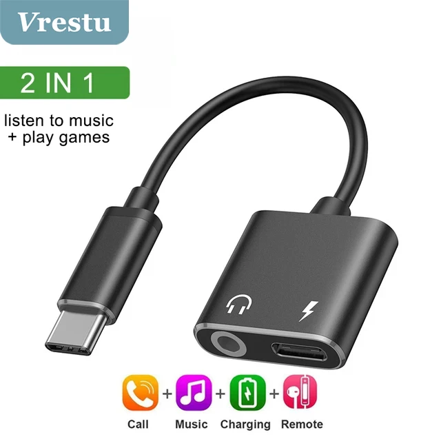 

New Metal Audio Headphone Charging Jack 3 5 Adapter Type C Earphone Converter 3.5mm Charging Gaming Splitter AUX Cable Connector